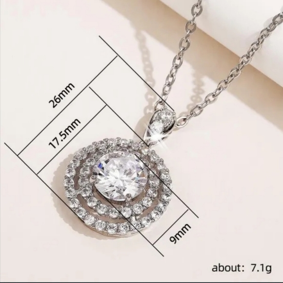 New White Cubic Zircon Diamond Necklace - Picture 4 of 5